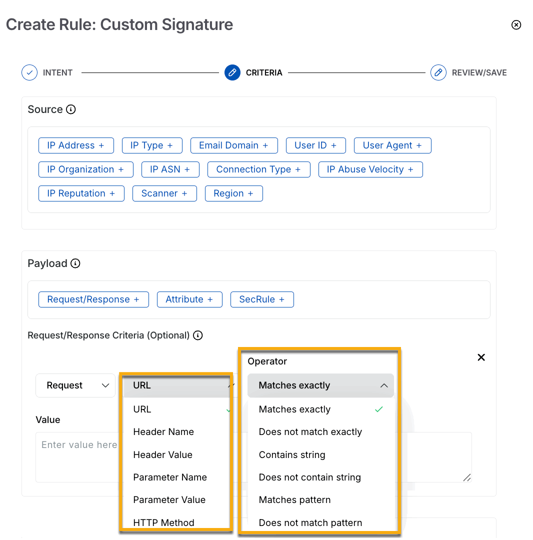 Signature Matrix File Support Matrix for Custom Signature Rules