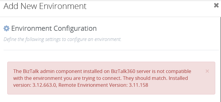 Configuring with BizTalk getting "Compatibility error"
