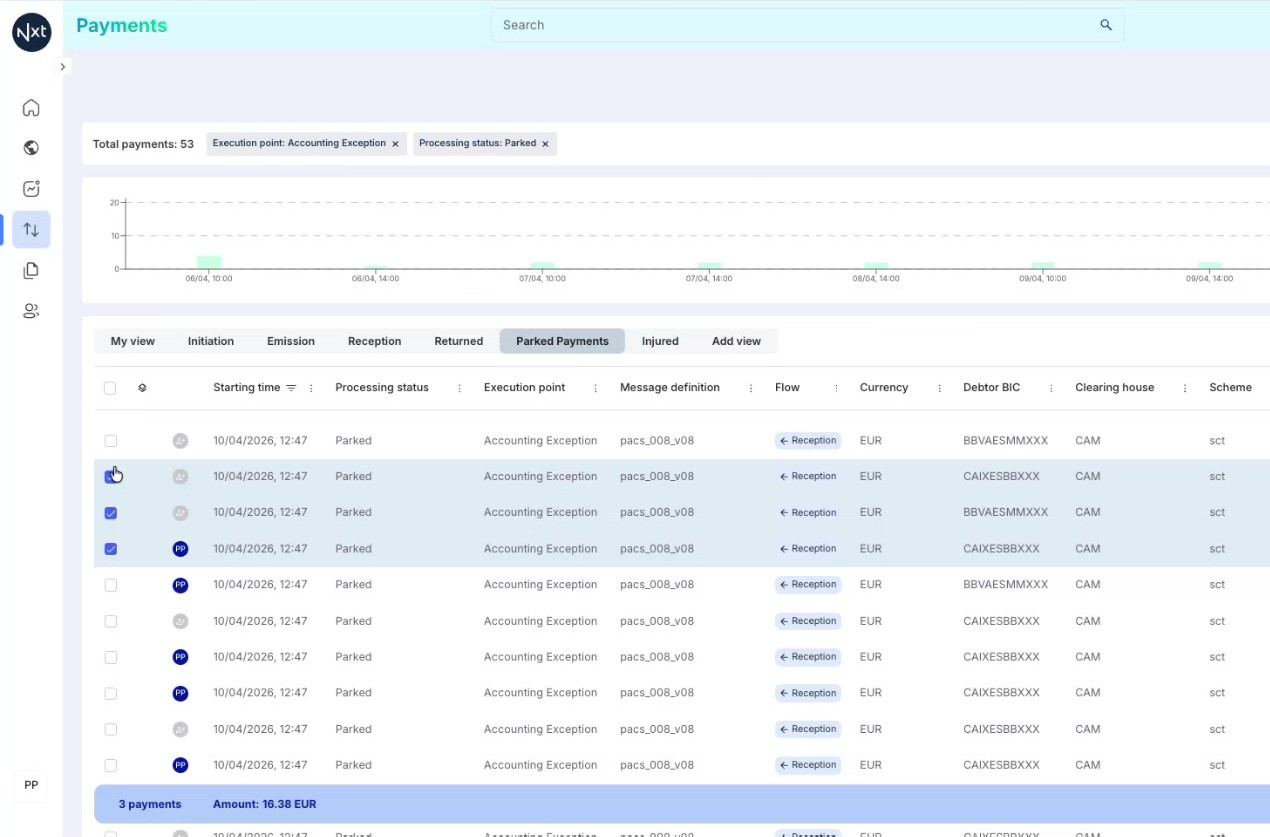 Bulk Actions on Selected Payments