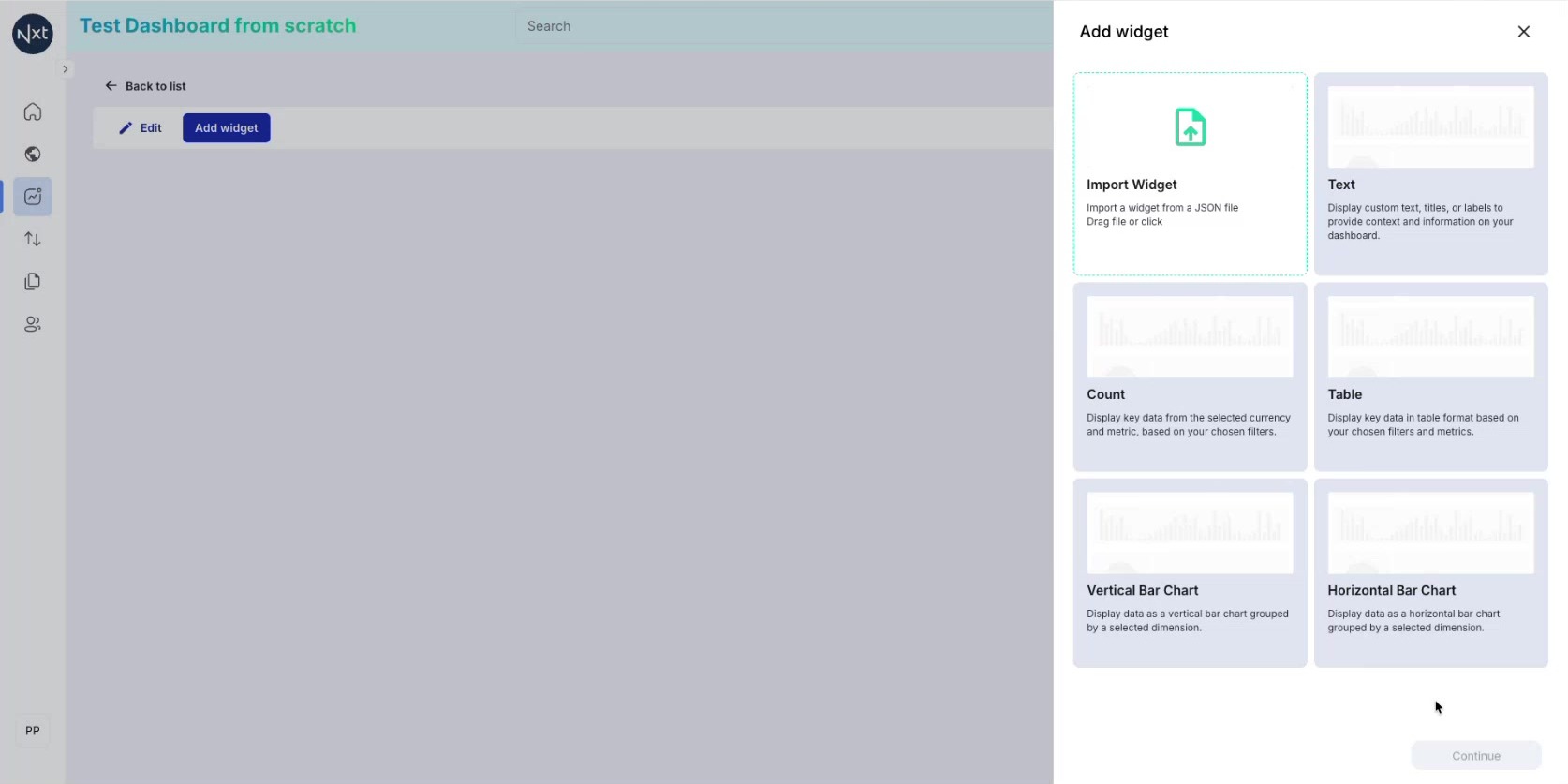 Browse Available Widget Types