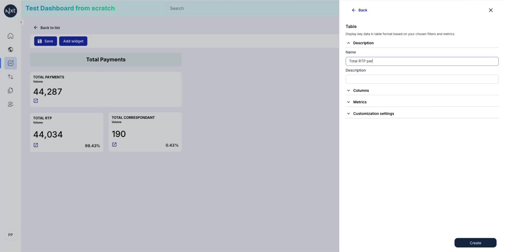 Add a Table Widget