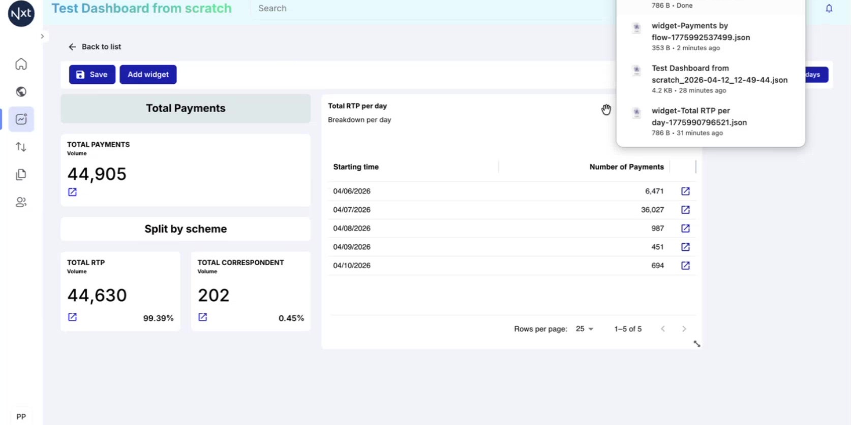 Export a Widget