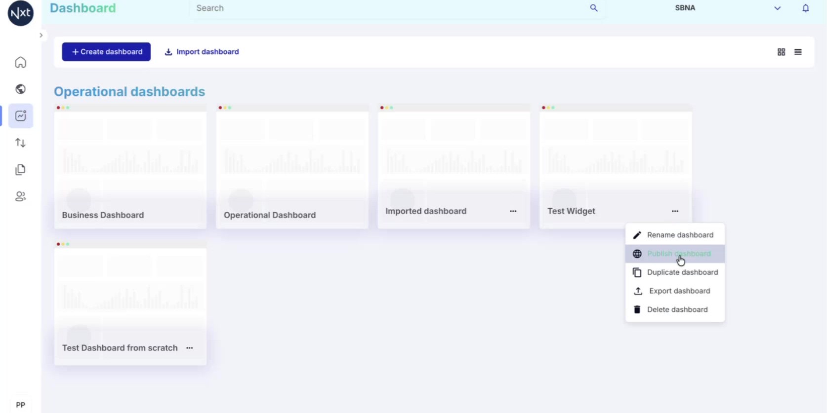 Open the Publish Dialog