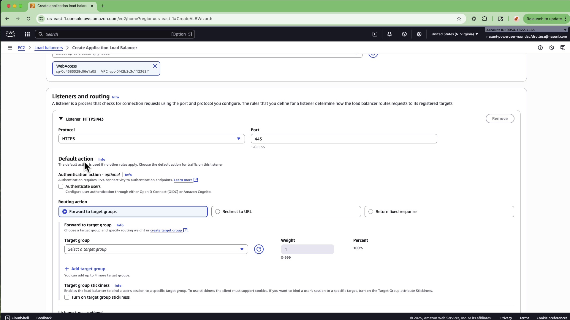 Screenshot showing the addition of a listener