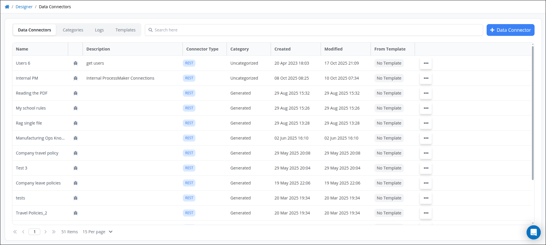 Manage Data Connectors