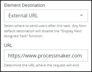 External URL - Element Destination