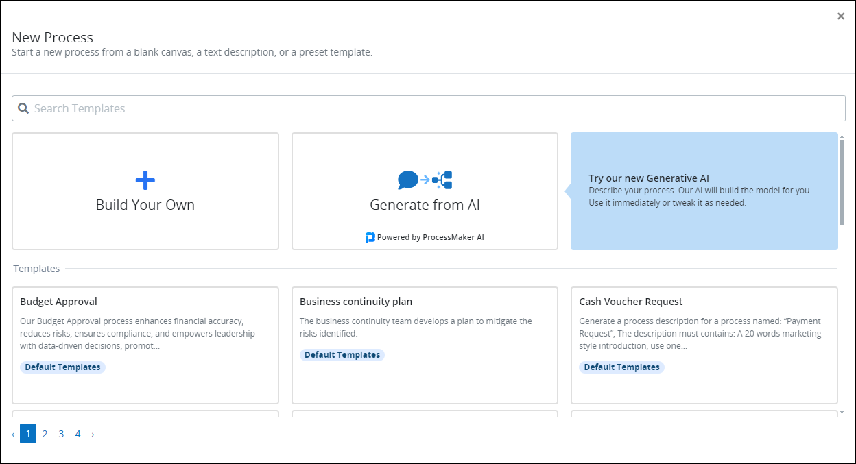 New Process Dialog