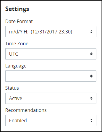 Profile - Edit Settings