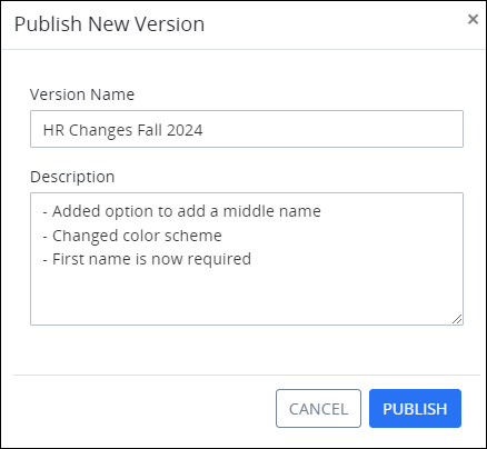 Publish New Version