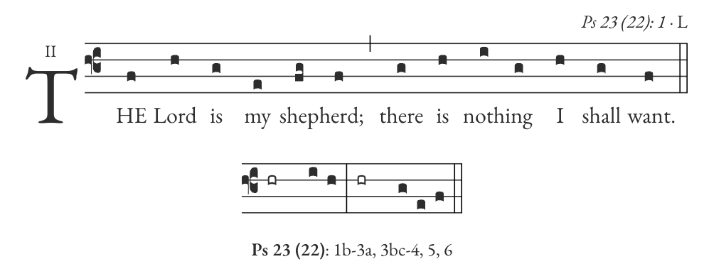 Square notation for Psalm 23.