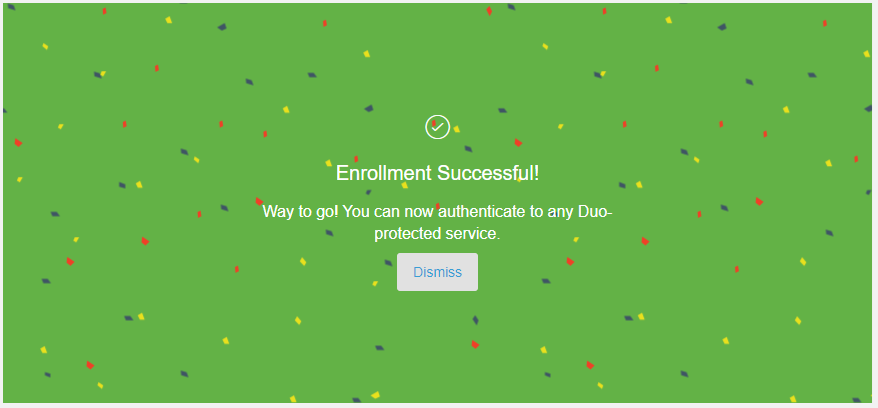 A screenshot saying Enrollment Successful!