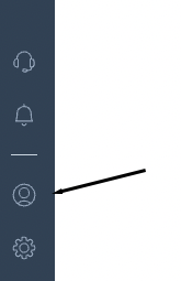 arrow pointing to profile button