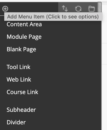 image of adding a menu item