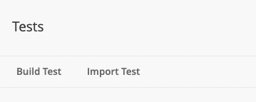 build test and import test buttons