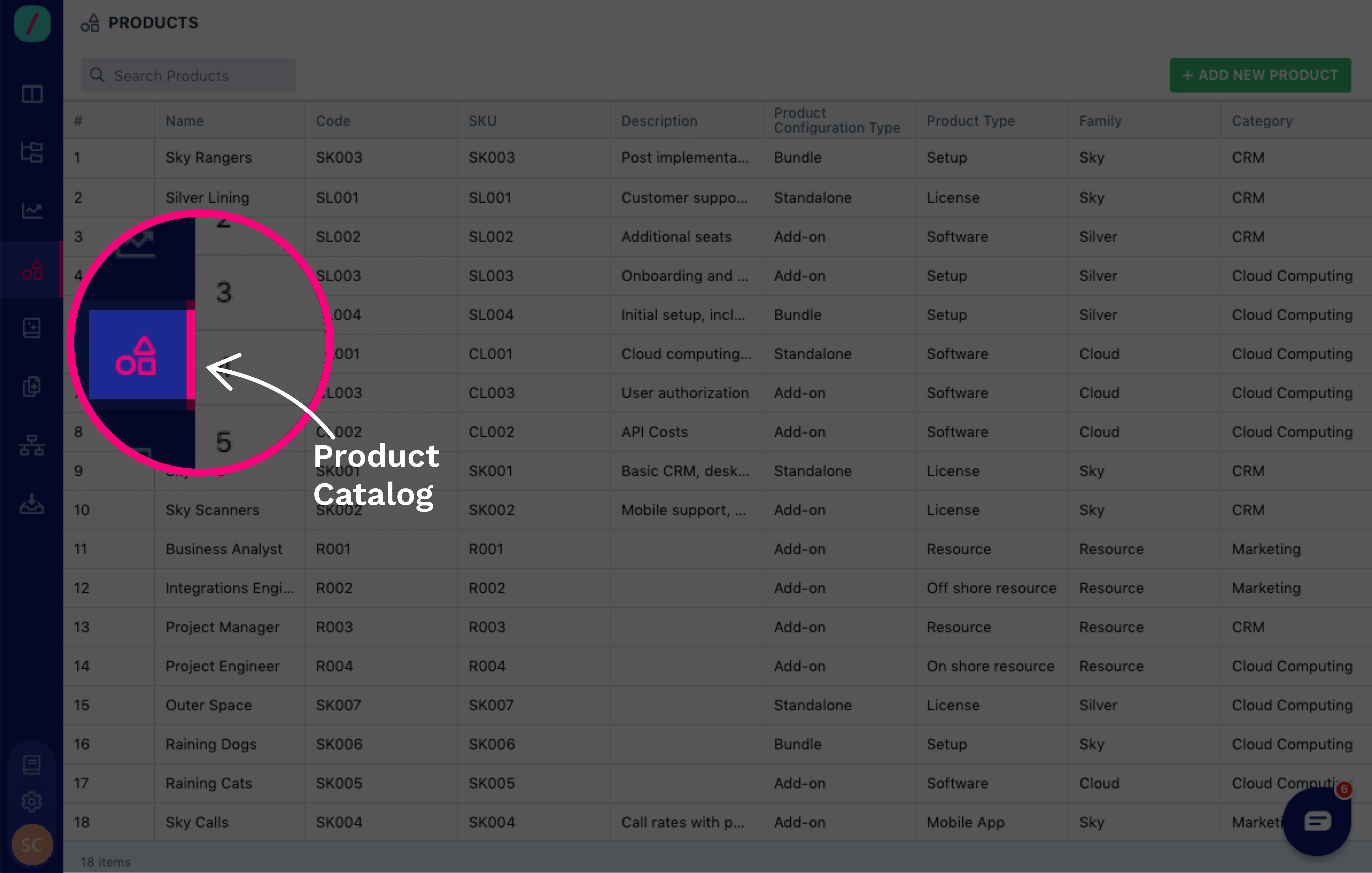 Revv product catalog