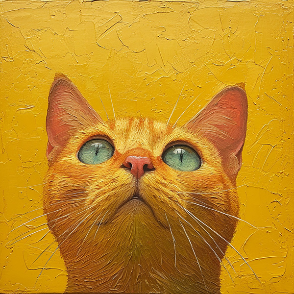 Midjourney image of a canary yellow colored cat