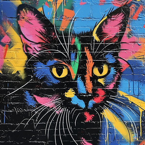 Example Midjourney image of a graffiti cat