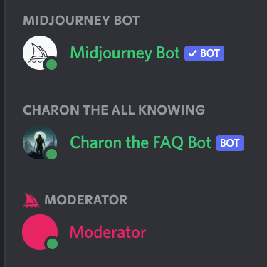 Image of the Member List on the Midjourney Discord Server