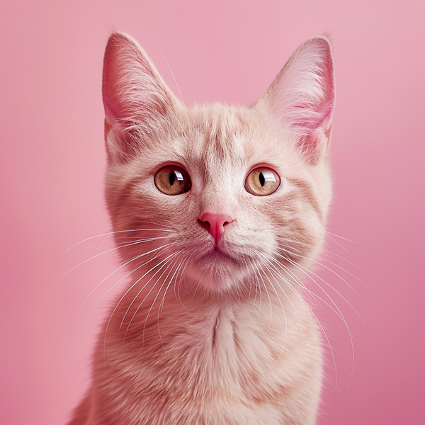 Midjourney image of a millennial pink cat