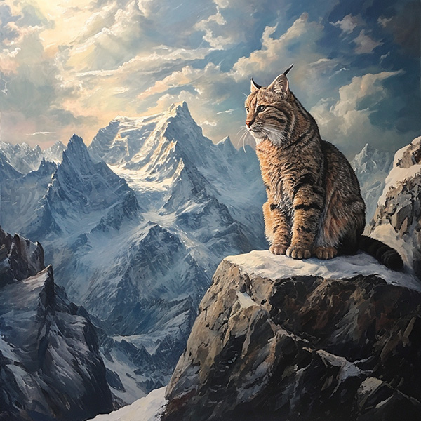Midjourney image of a mountain cat