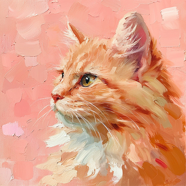 Midjourney image of a peach colored cat