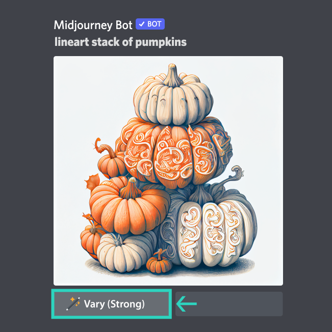 Image of the Midjourney Make Variation Button