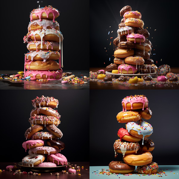 tower of donuts, sprinkles