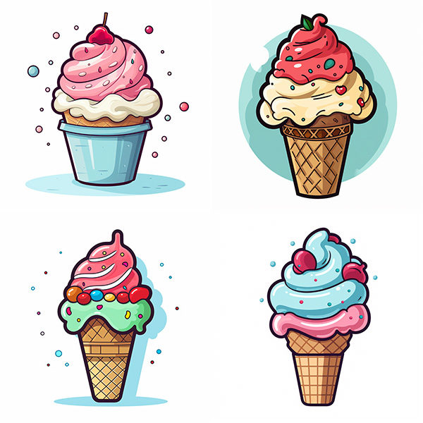 Midjourney Version v5.2 example image using prompt - ice cream icon --style raw