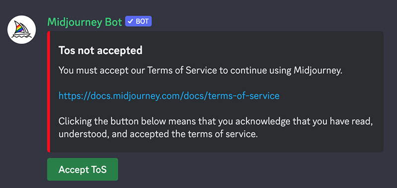 Direct Message the Midjourney Bot