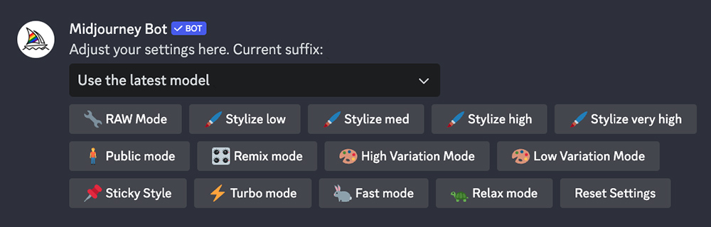 Midjourney guide to Settings and Presets