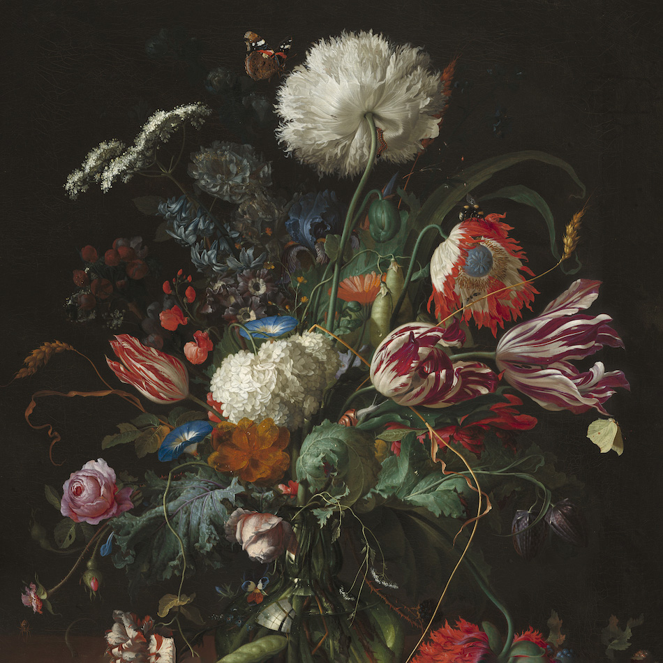 Cropped image of painter Jan Davidsz. de Heem's Vase of Flowers used a midjourney image prompt