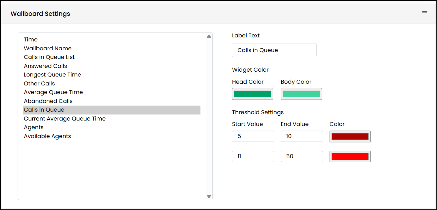 Adding and Configuring a Wallboard
