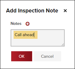 Add Inspection Note Modal, Call Ahead Note.png