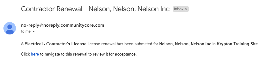 Contractor Renewal, email to jurisdiction for a renewal to review.png