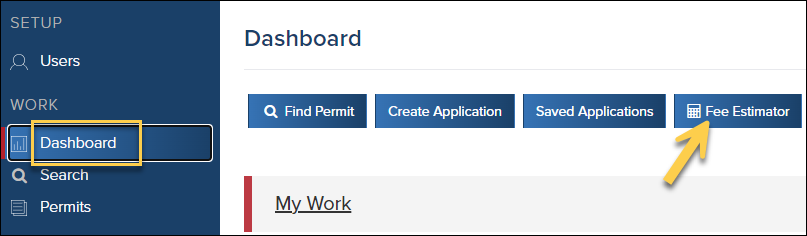 Dashboard, Fee Estimator button.png