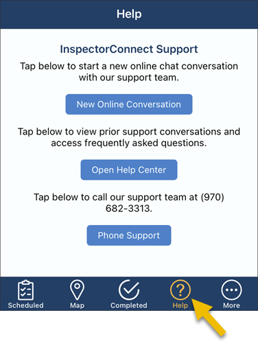 Help Screen in InspectorConnect, 2023.png