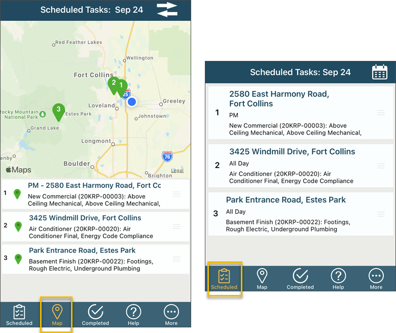 IC3, optimized route is on the scheduled tasks screen and maps screen.png