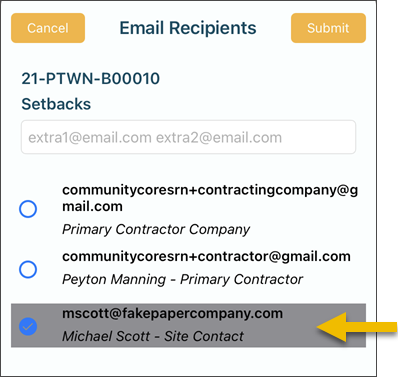 IC3, site contact selected by default for email inspection results.png