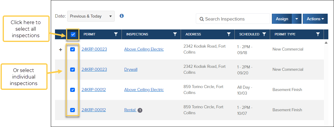 Inspections, Bulk Assign Mode, Select Inspections.png