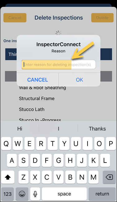 InspectorConnect, Delete inspection reason.png