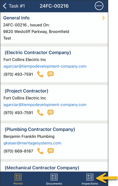 InspectorConnect, Permit Info, Inspections Button.PNG