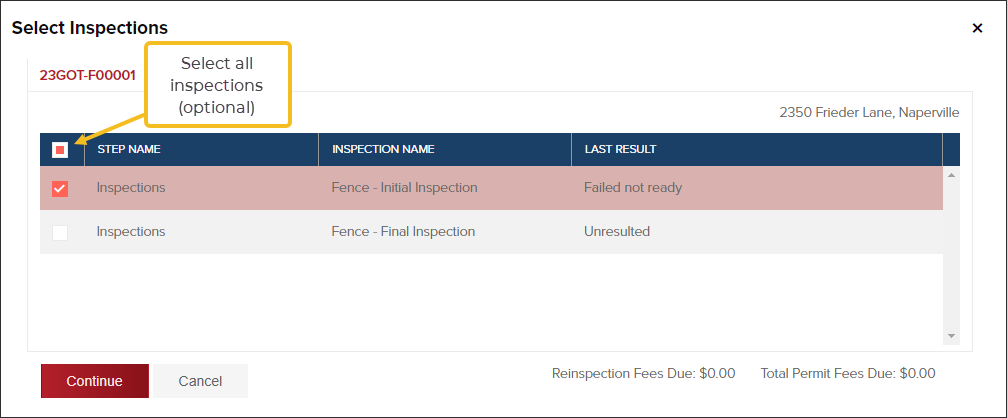 Permits, schedule inspections modal, option to select all inspections.png