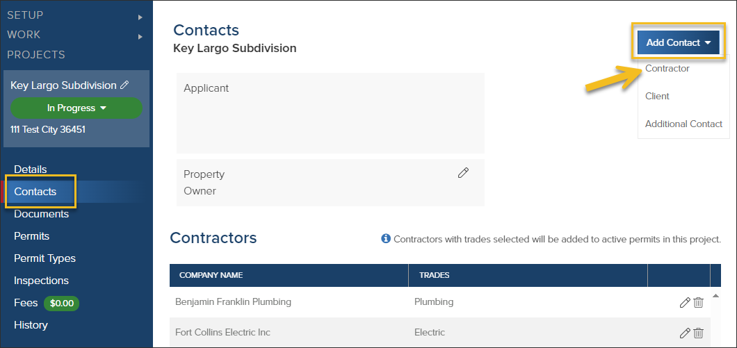 Projects, Contacts, Add Contact, Select Contractor.png