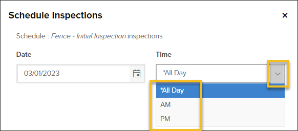 Schedule inspections, time windows dropdown.png