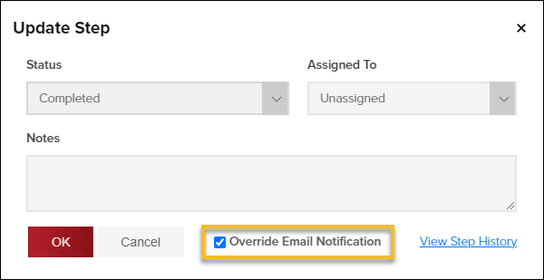 Sprint 10, workflow notifications, override email notification