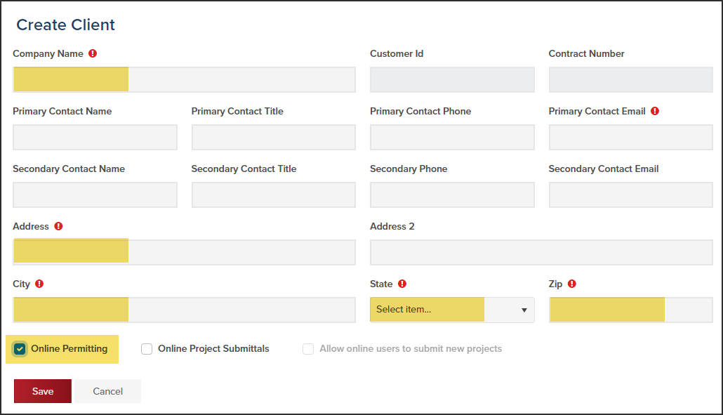 Weintraub, Create Client Form, check Online Permitting.png