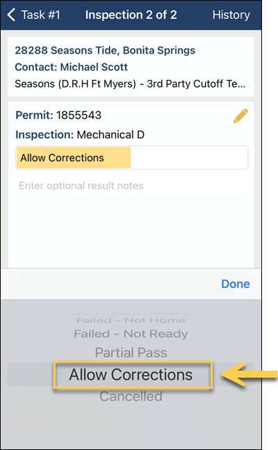 Weintraub, InspectorConnect, Result, Allow Corrections.png