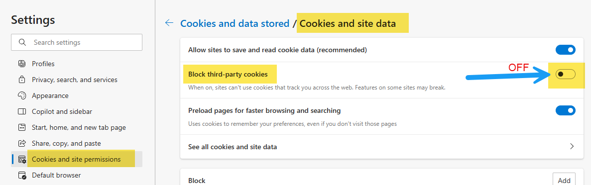Cookie Issues