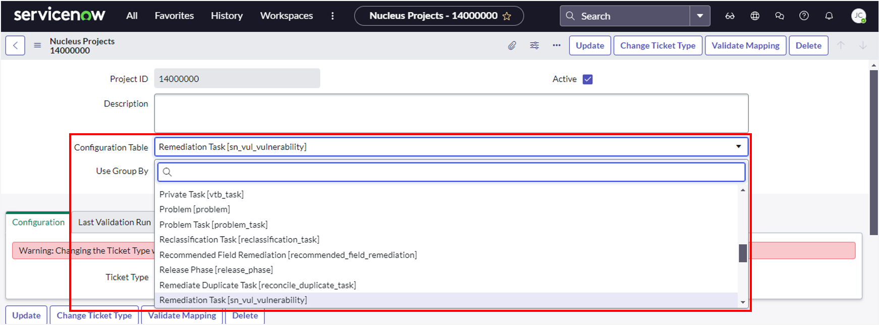 ServiceNow App Advanced Configuration