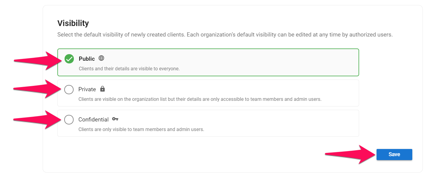 Manage Organization's Default Visibility 1